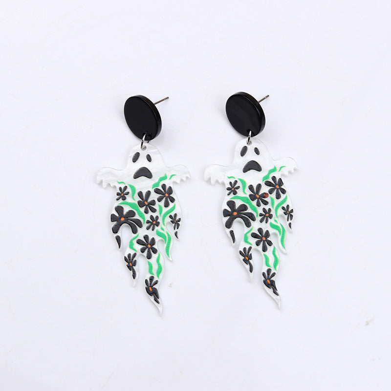 Halloween Women Fashion Character Acrylic Earrings