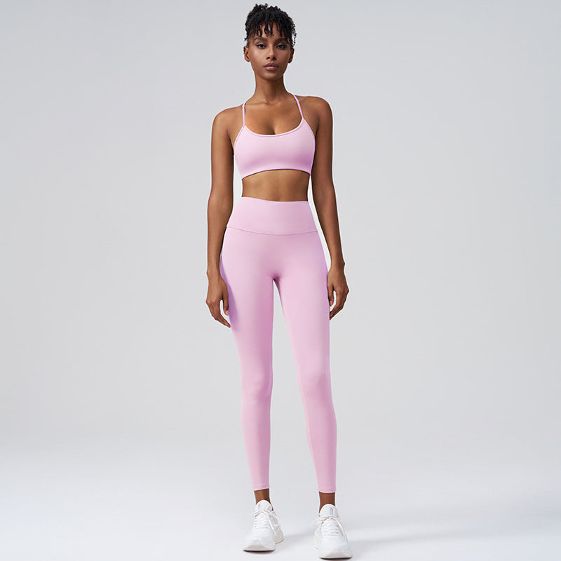 Women Fashion Yoga Solid Color Sports Set