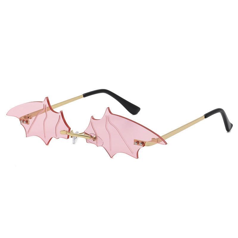 Lunettes de soleil d'Halloween à petite monture en forme de chauve-souris pour femmes