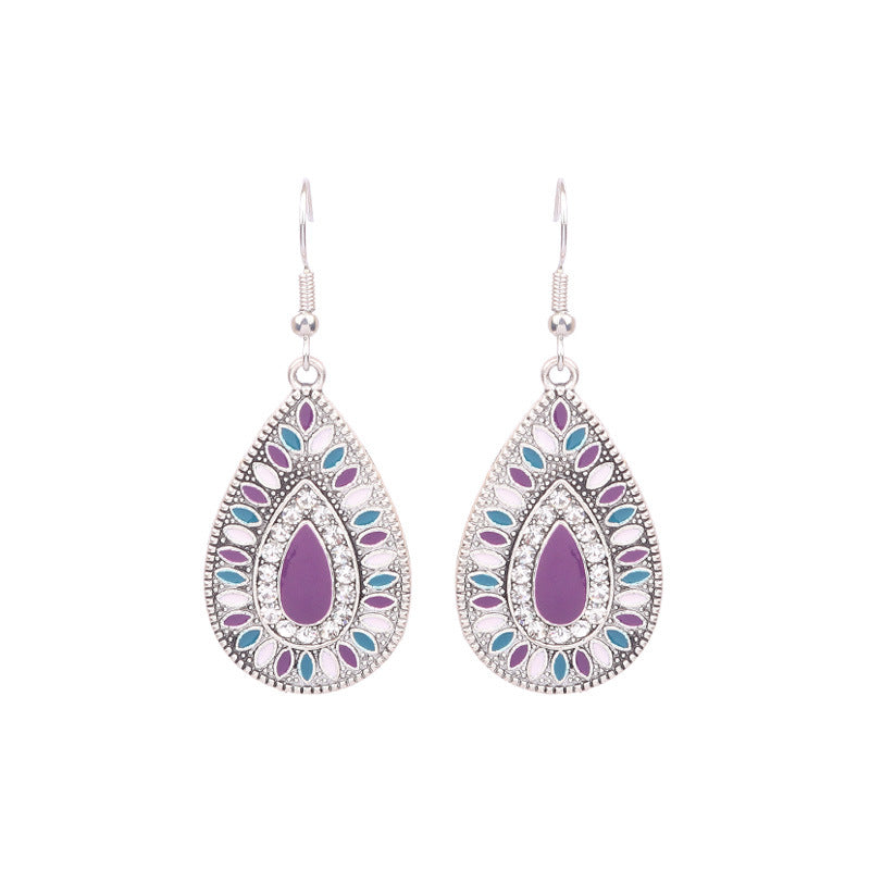 Boucles d'oreilles à pompons créatives de style ethnique bohème rétro