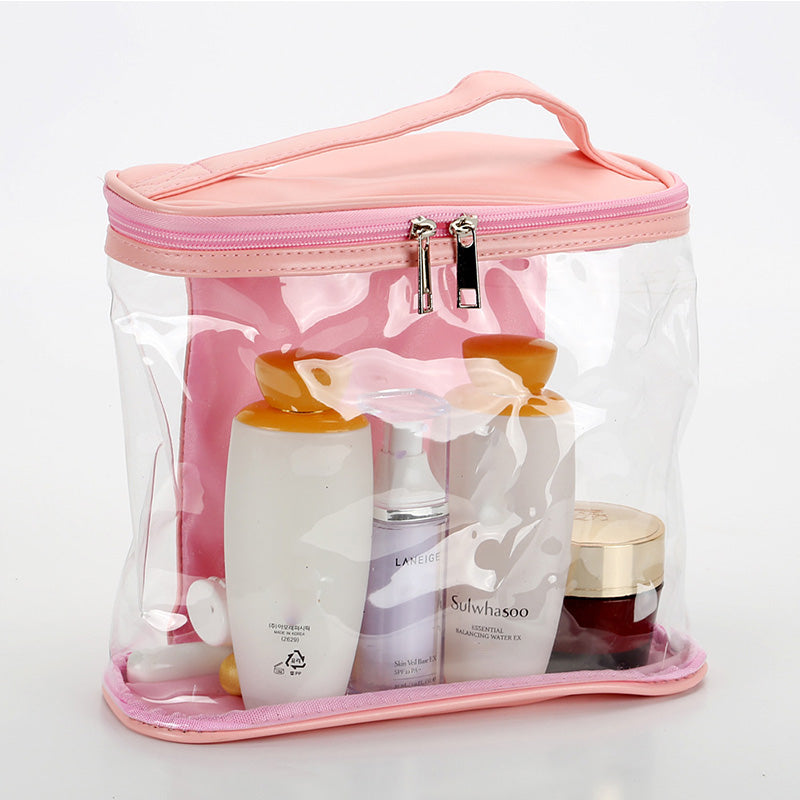 Neceser de viaje de PVC para maquillaje y cosméticos - Diseño transparente