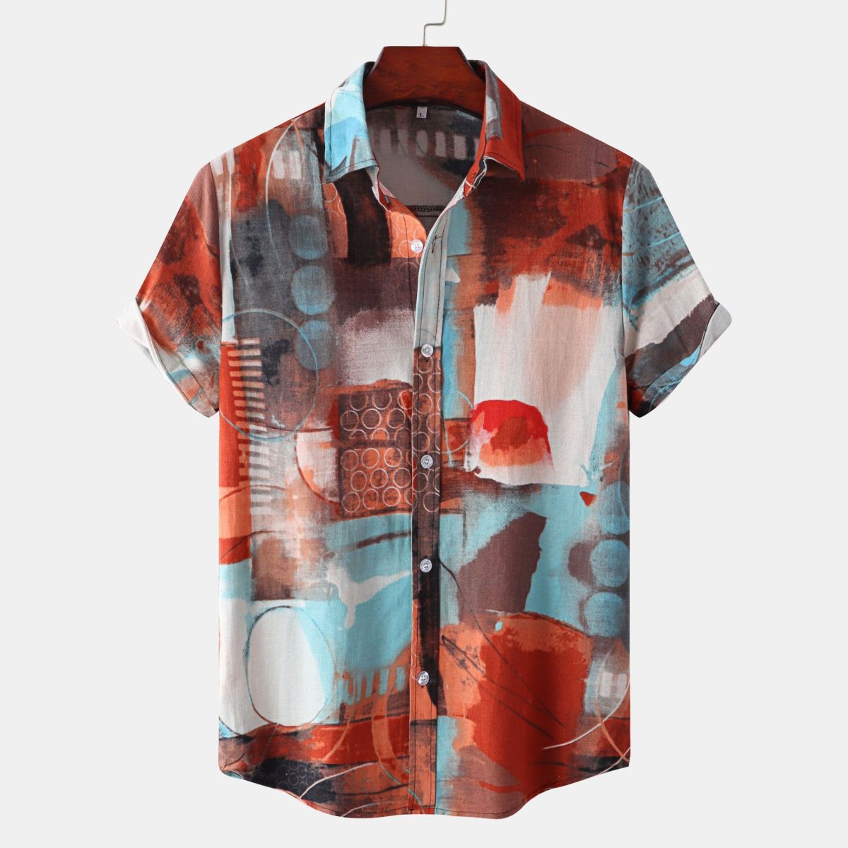 Camisa informal de solapa de moda de verano para hombre