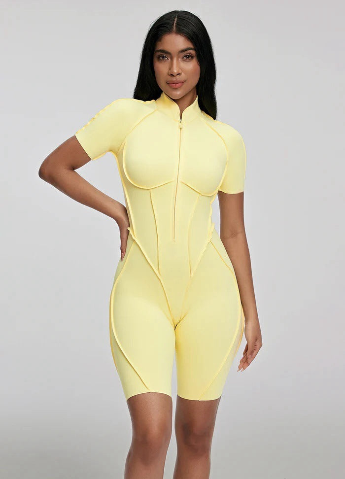 Women Fashion Solid Color Breathable Yoga Rompers