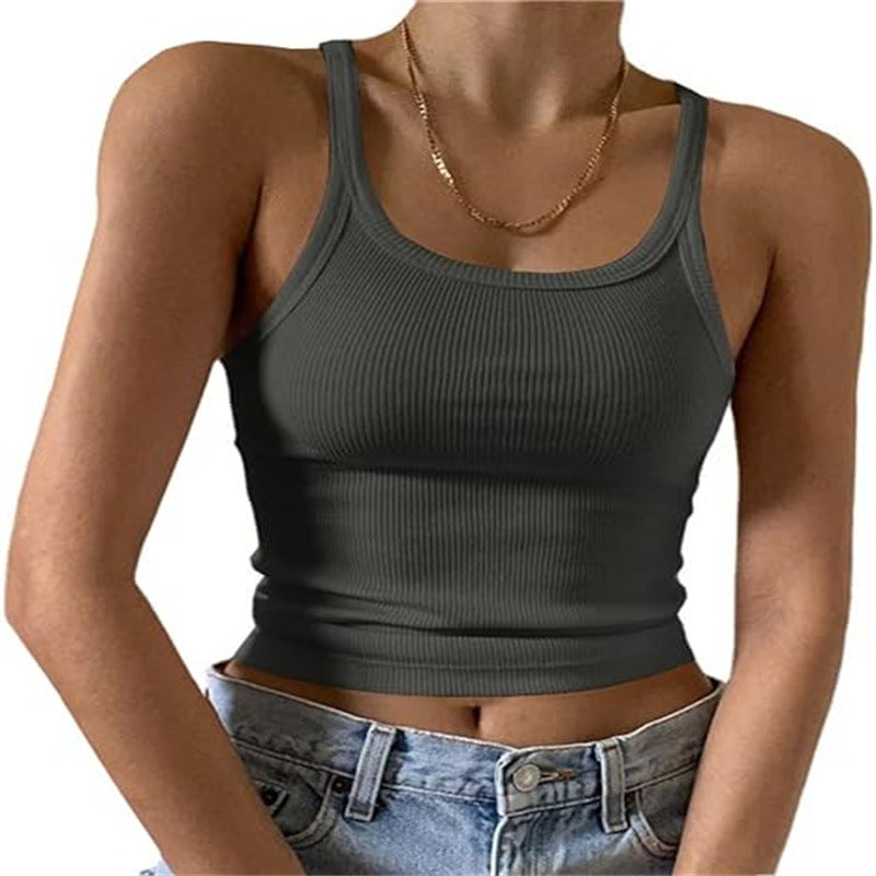 Women Fashion Sexy Solid Color Slim Camisole