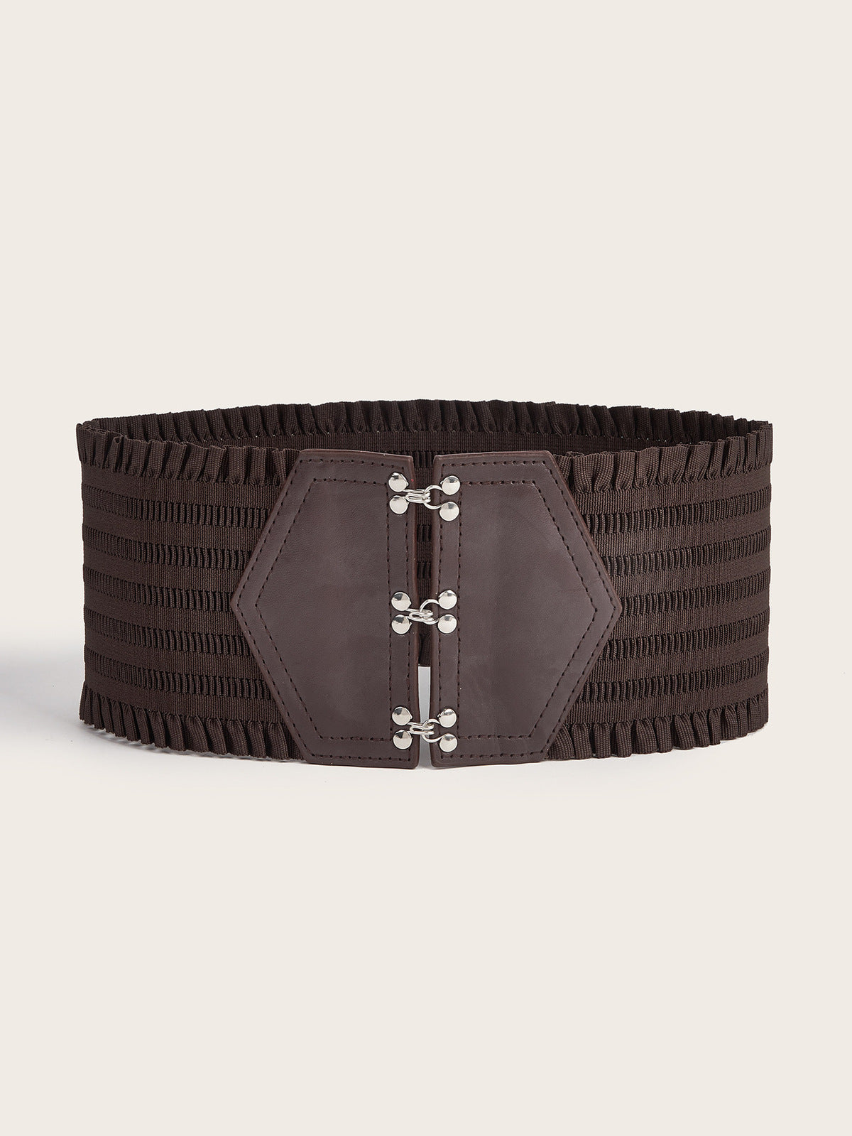 Ceinture large à volants de couleur unie pour femme