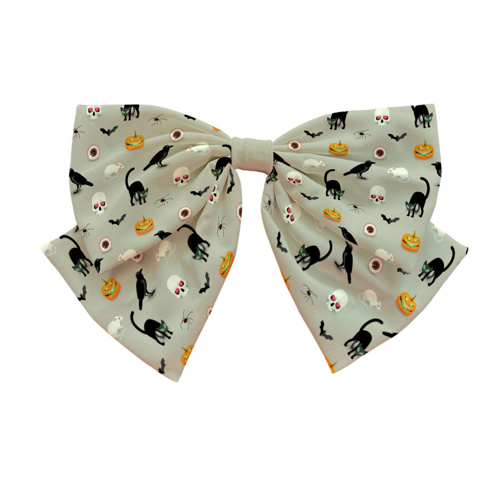 Accessoires pour cheveux avec nœud en forme de crâne et de citrouille pour Halloween