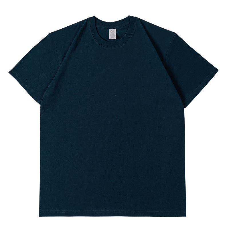Camiseta informal de manga corta con cuello redondo y color liso para hombre y mujer