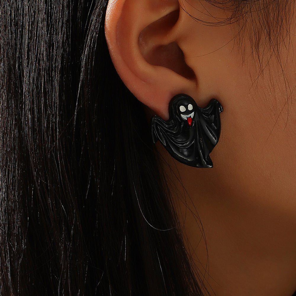 Halloween Resin Ghost Pumpkin Earrings for Women