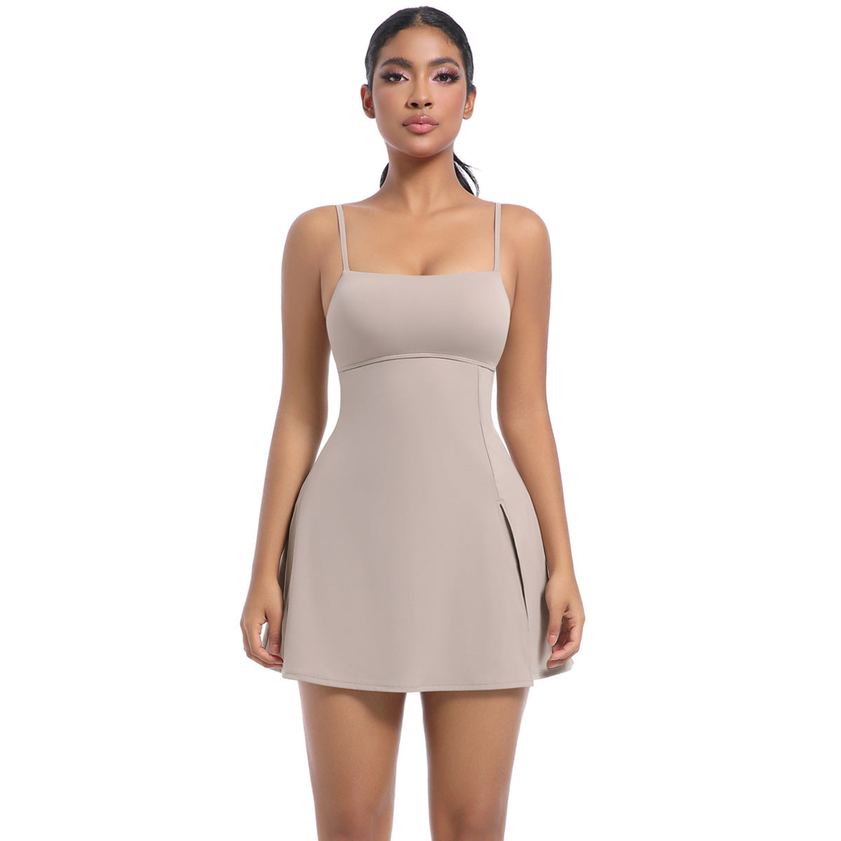Vestido de tenis informal con tirantes finos y espalda descubierta para mujer