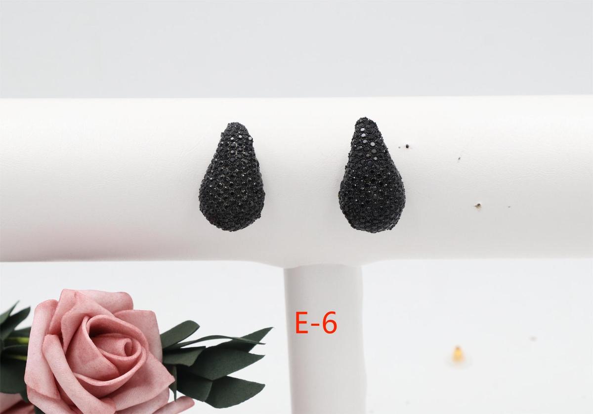 Women Fashion Simple Zircon Water-Drop Earrings