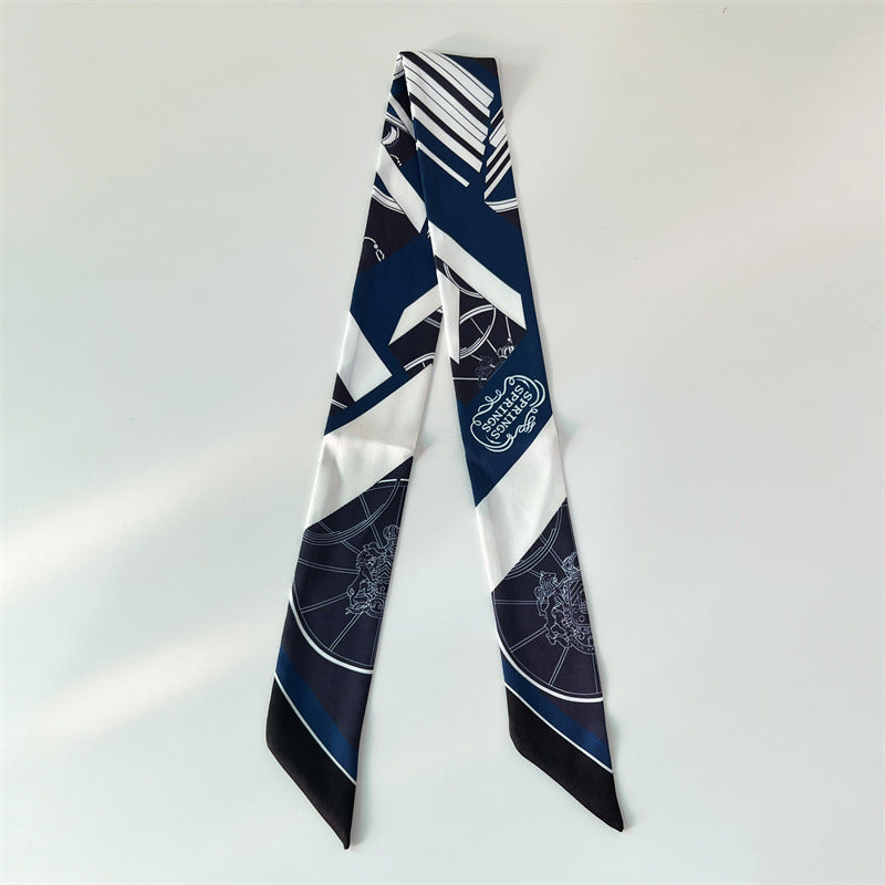 Fashion Printed Ribbon Tie Bag Handle Scarf
