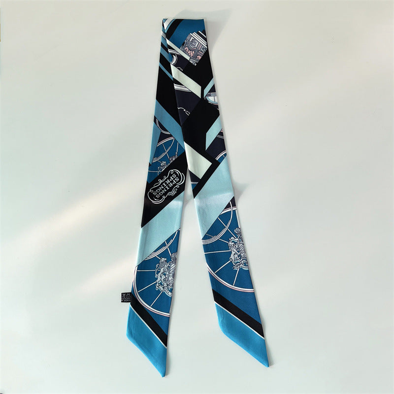 Fashion Printed Ribbon Tie Bag Handle Scarf