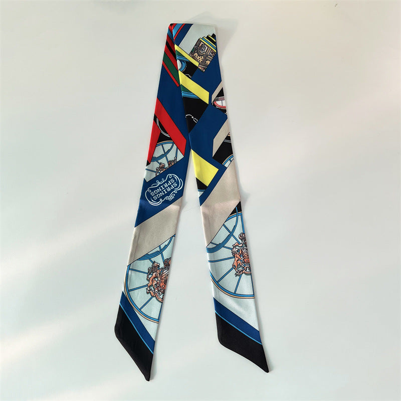 Fashion Printed Ribbon Tie Bag Handle Scarf