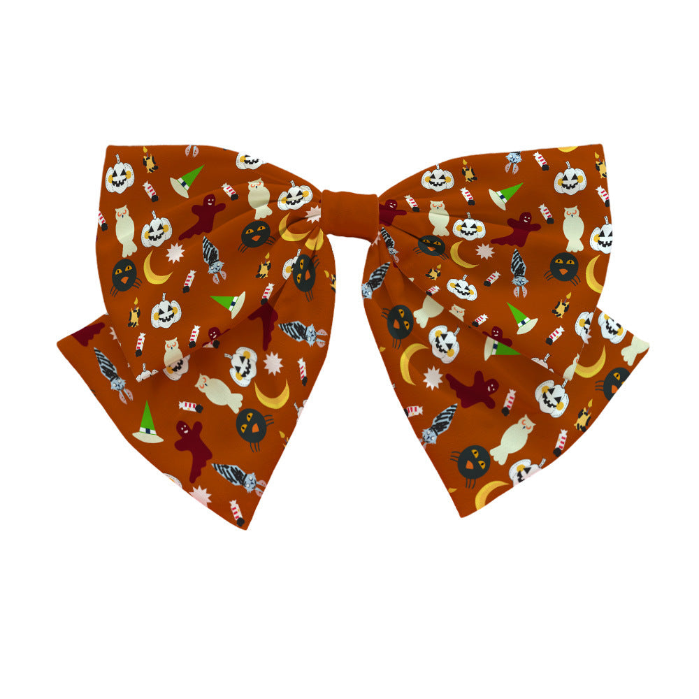 Accessoires pour cheveux avec nœud en forme de crâne et de citrouille pour Halloween