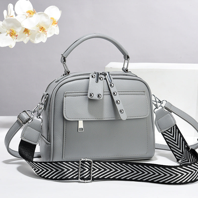 Bolso pequeño cuadrado de color sólido informal de moda para mujer