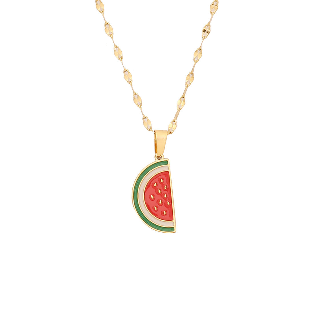 Collar con colgante de fruta de acero inoxidable para mujer, estilo encantador
