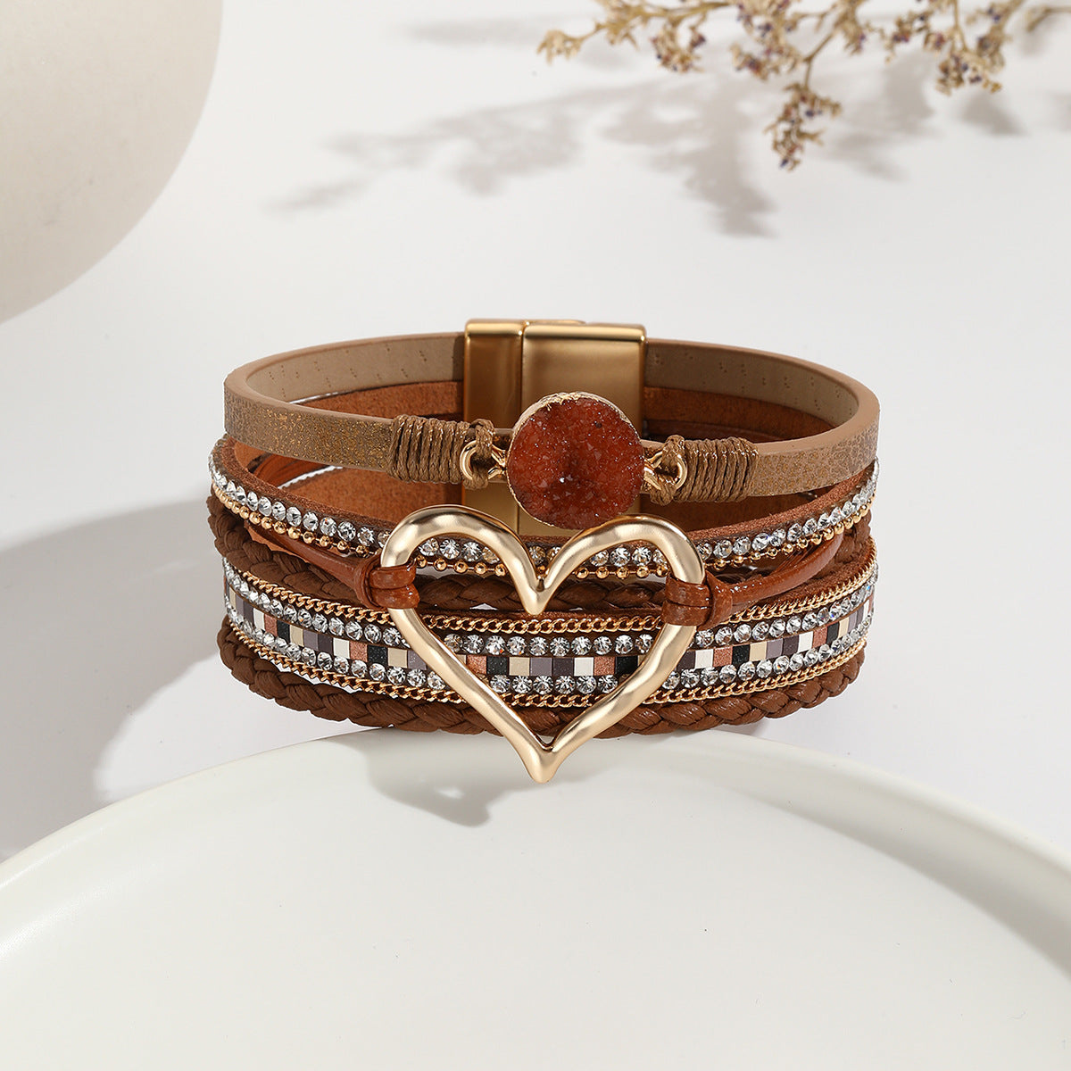 Bohemian Multi-Layer Heart-Shaped Wrap Bracelet