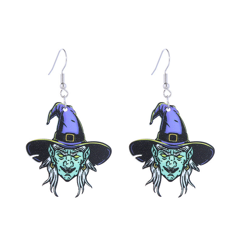 Halloween Women Funny Horror Ghost Bloodstain Acrylic Earrings