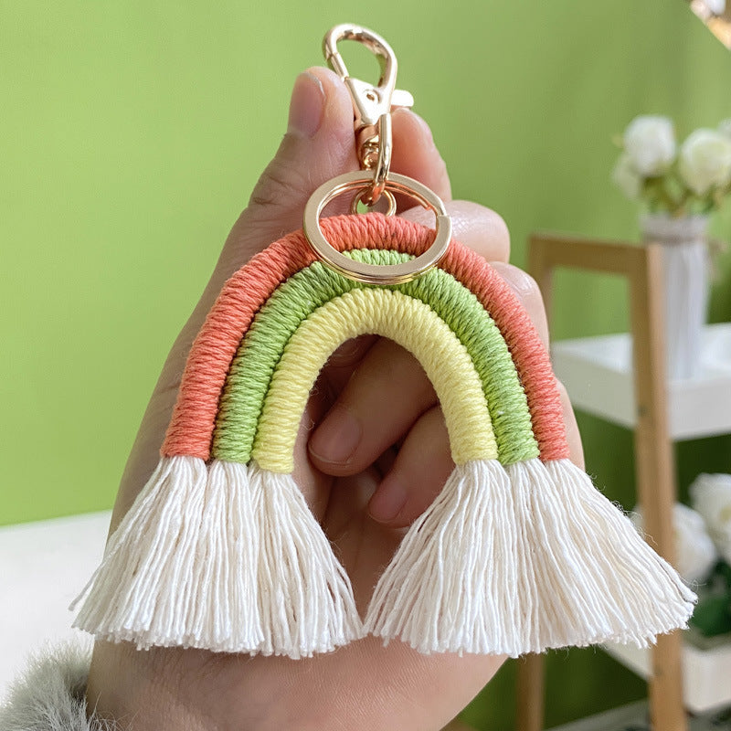 Bohemian Tassel Rainbow Keychain Bag Hanging Accessories