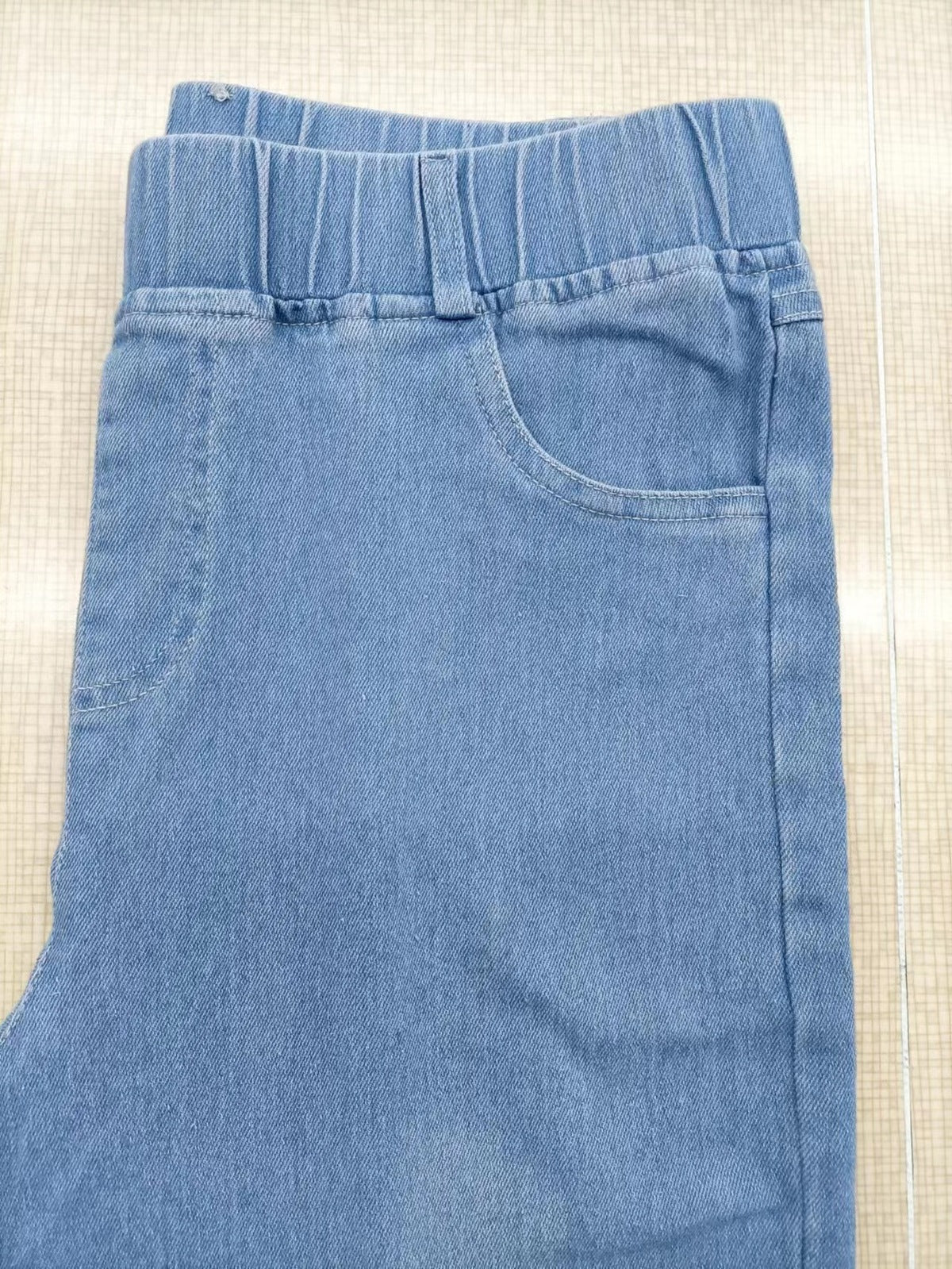Women Fashion Casual Solid Color Loose Wide Leg Jeans