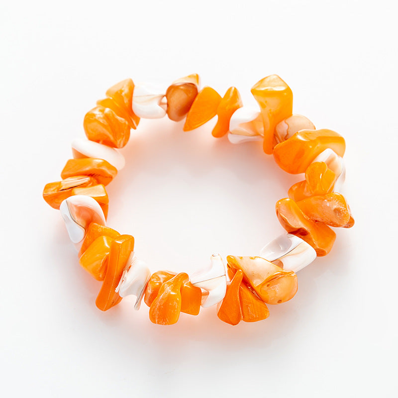 Bohemian Multicolor Irregular Stones Conch Bracelet