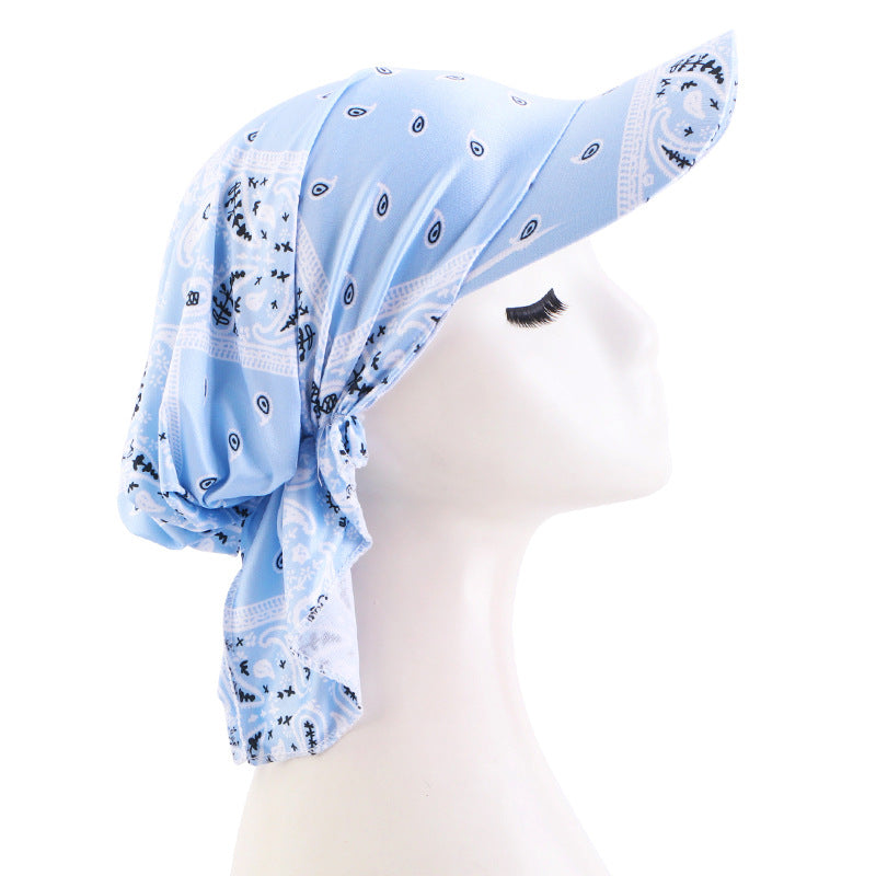 Women Casual Cashew Printed Long Lace-Up Hat
