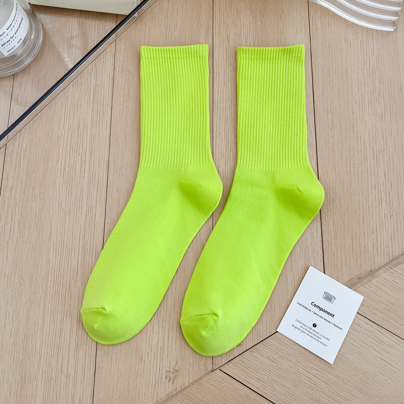 Calcetines sencillos de color sólido multicolor