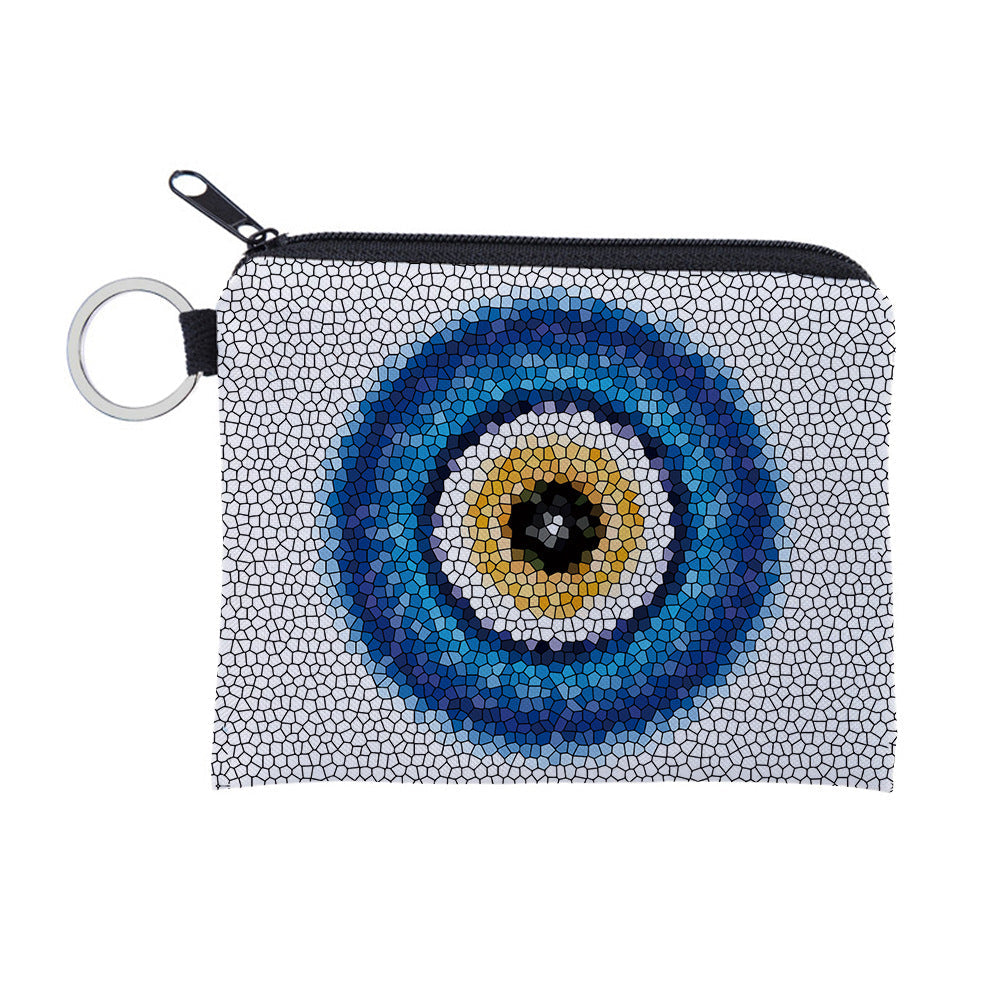 Women Fashion Evil Eye Print Mini Wallet