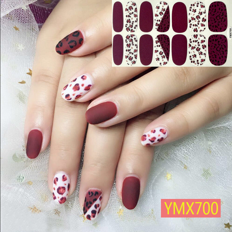 Autocollants pour ongles motif vache léopard automne et hiver