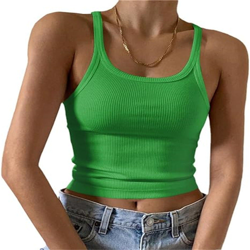 Women Fashion Sexy Solid Color Slim Camisole