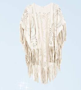 Chal de gamuza con borlas para mujer, estilo bohemio, de verano
