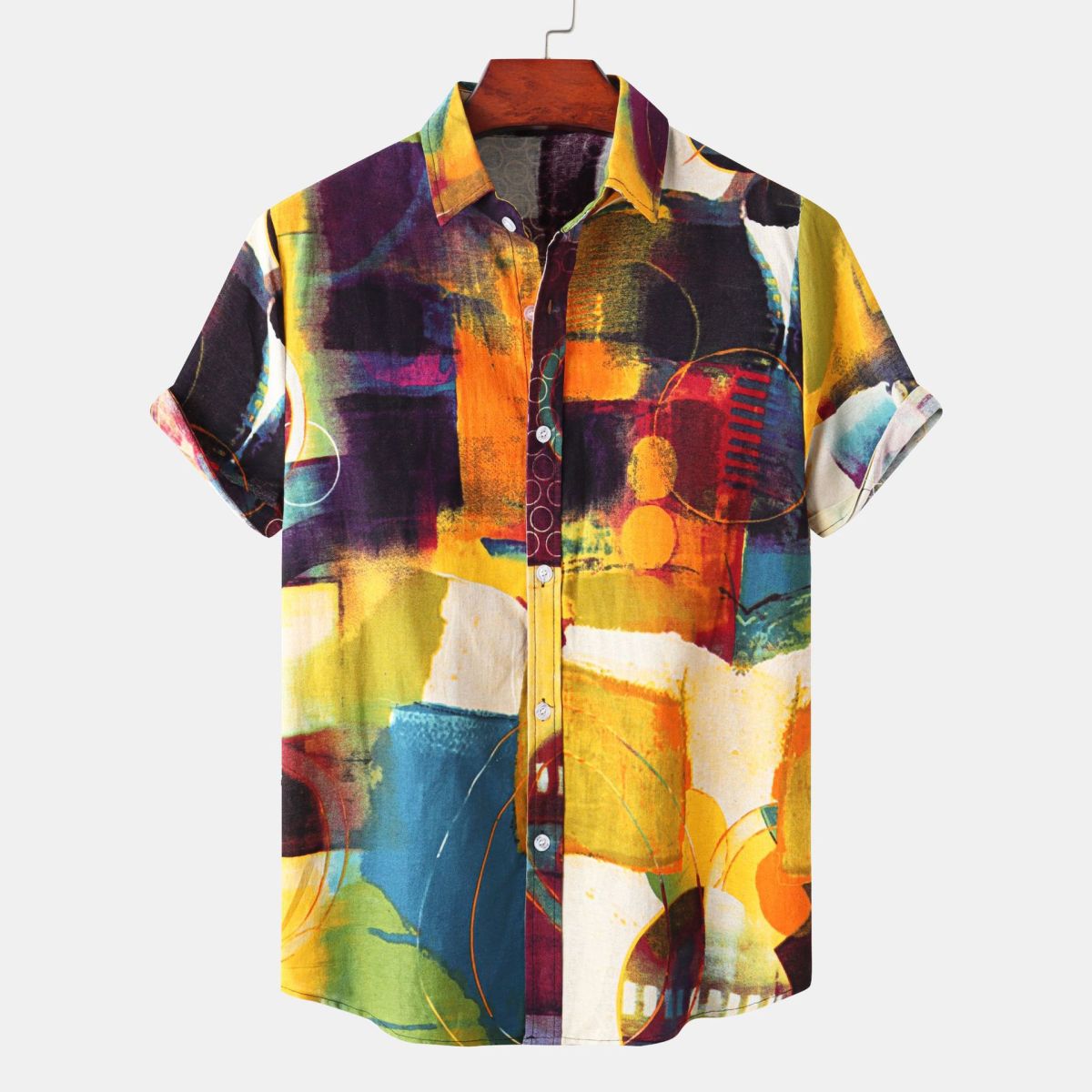 Men Summer Fashion Casual Lapel Shirt
