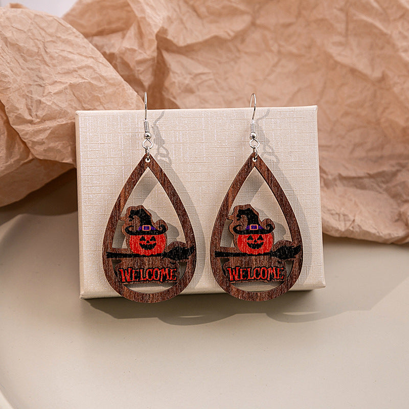 Halloween Women Cartoon Ghost Skull Earrings Alloy Jewelry