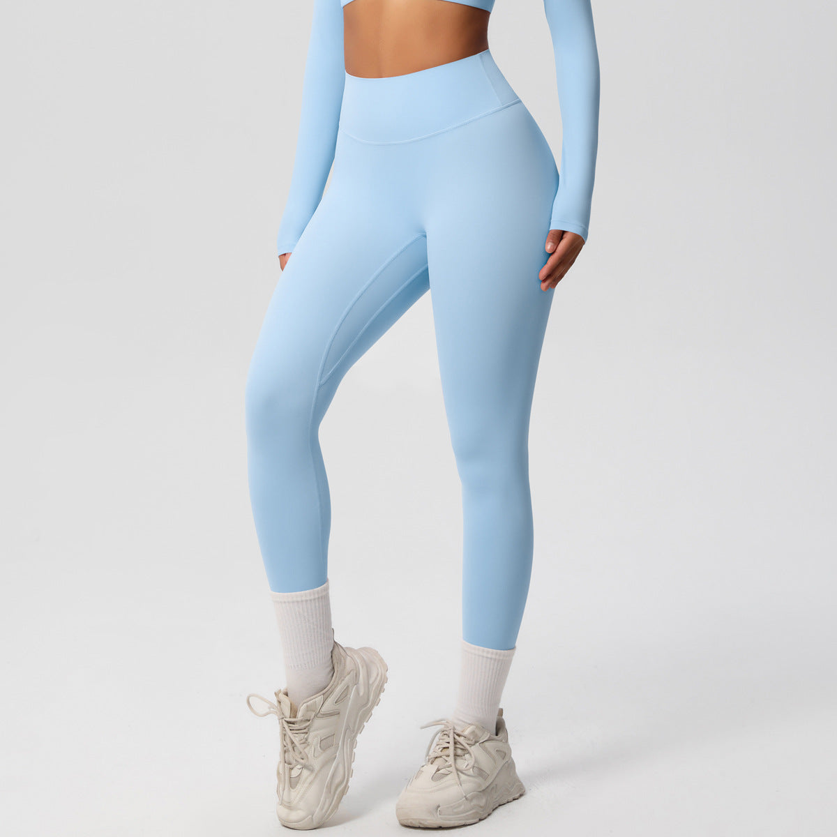 Leggings de yoga taille haute à séchage rapide pour femmes, couleurs unies