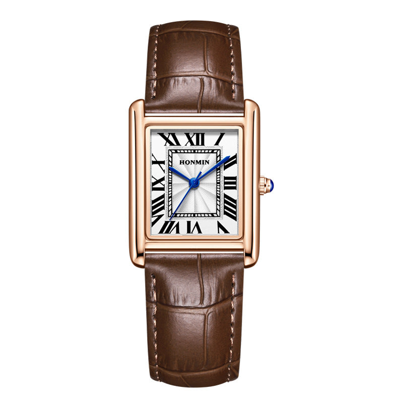 Casual Square Dial Waterproof Quartz Watch for Men and Women