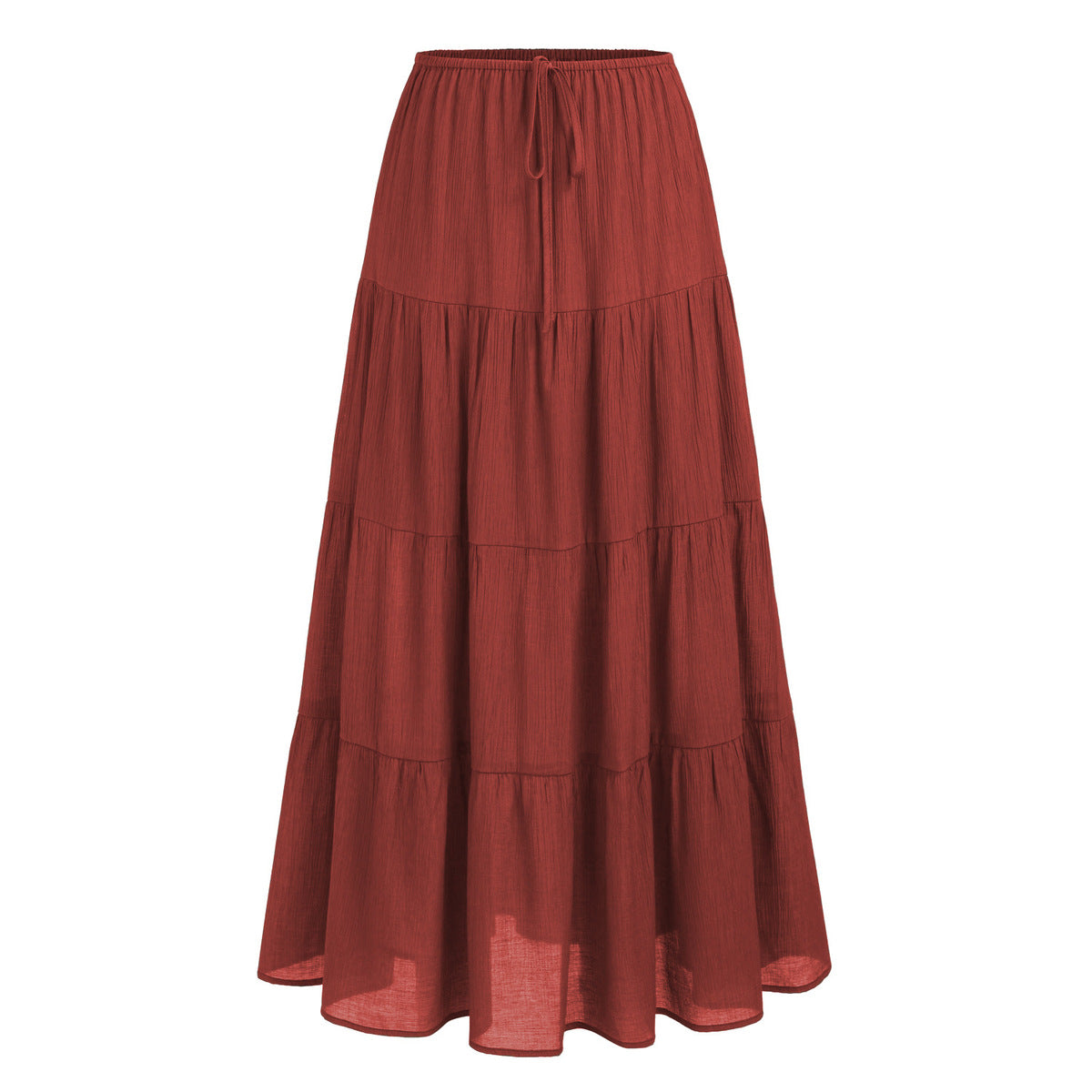 Women Fashion Solid Color Printed High Waist Skirt