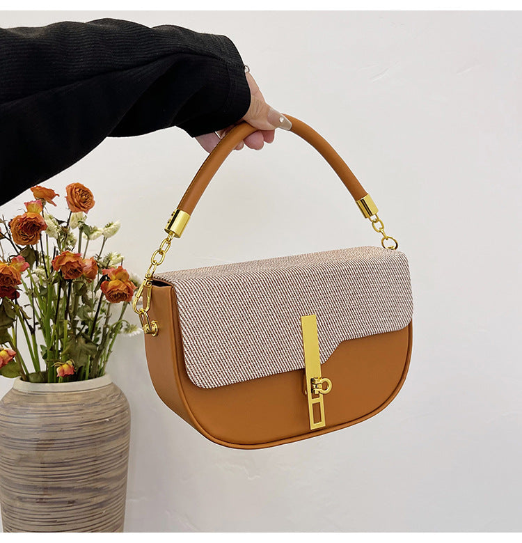 Fashion Stitching Contrast Shoulder Bag