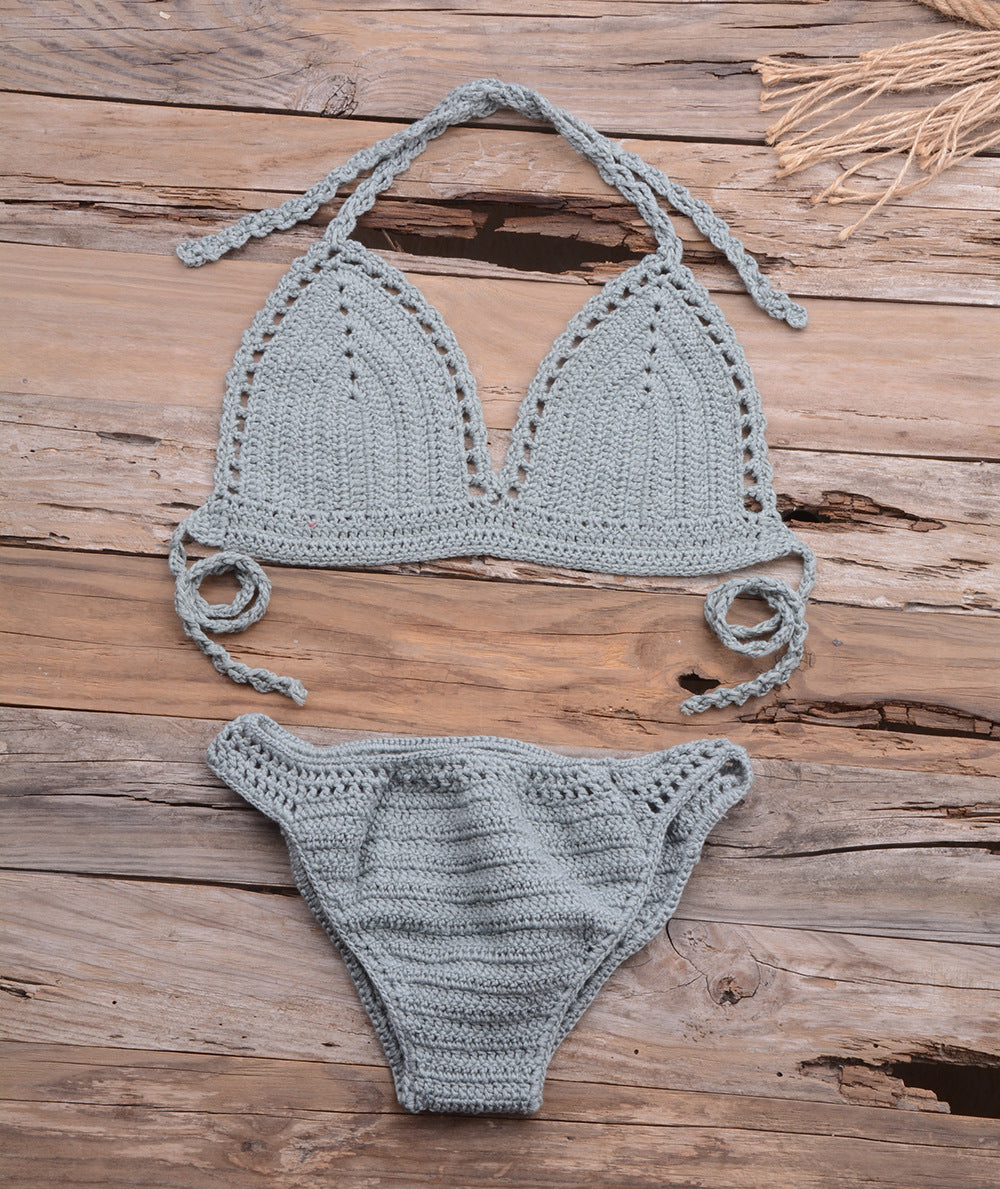 Conjunto de bikini de punto sexy para mujer para vacaciones de verano en la playa