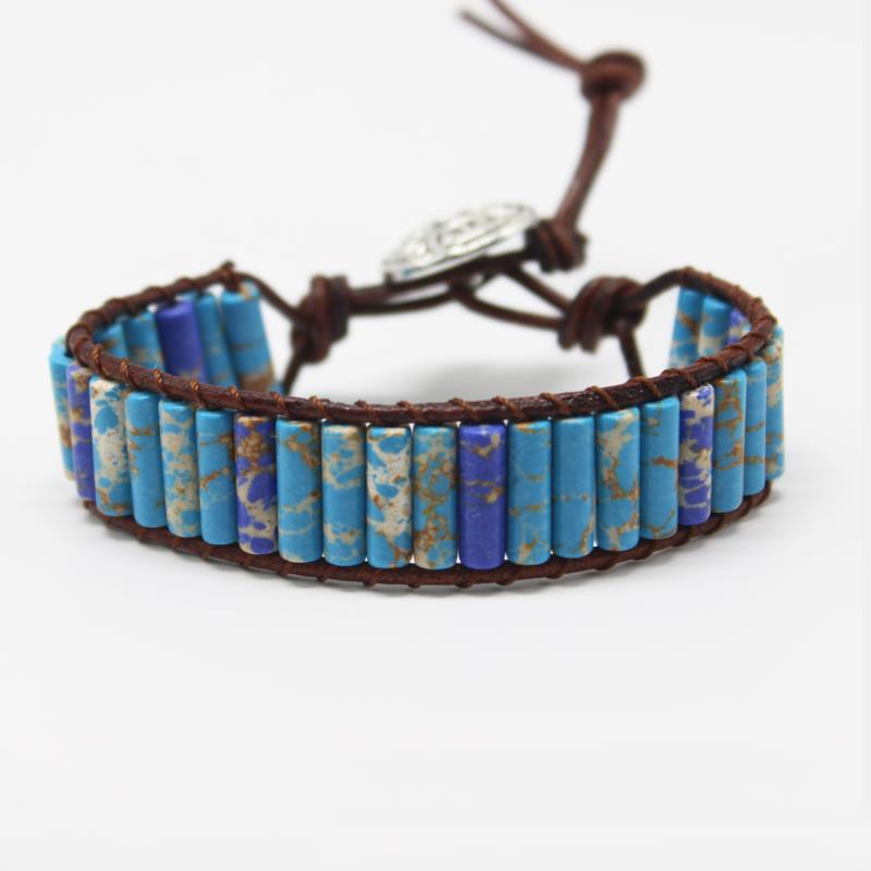 Pulsera de cuentas de piedra natural bohemia