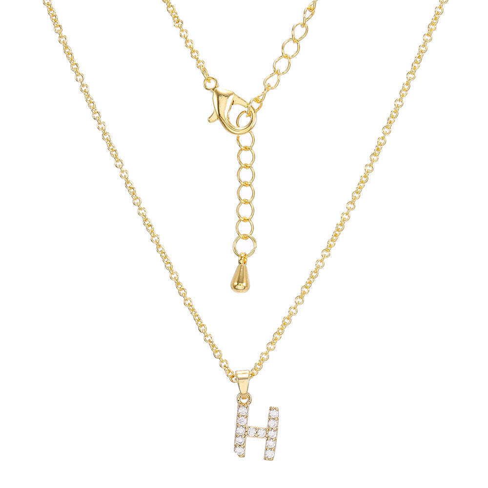 Collar con colgante de alfabeto simple a la moda para mujer