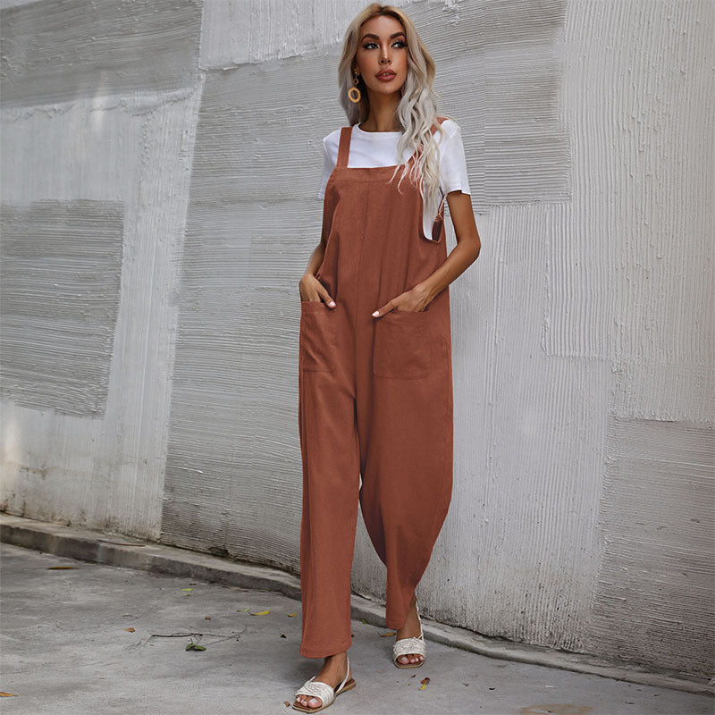 Cozy Cotton Linen Women's Sleeveless Jumpsuit