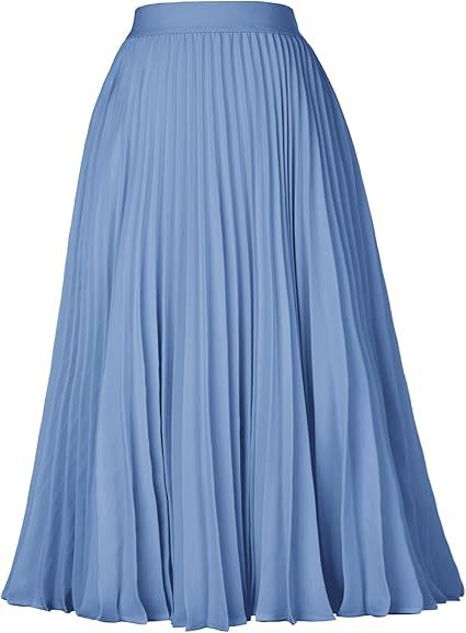 Falda plisada de cintura alta de color sólido informal de moda para mujer