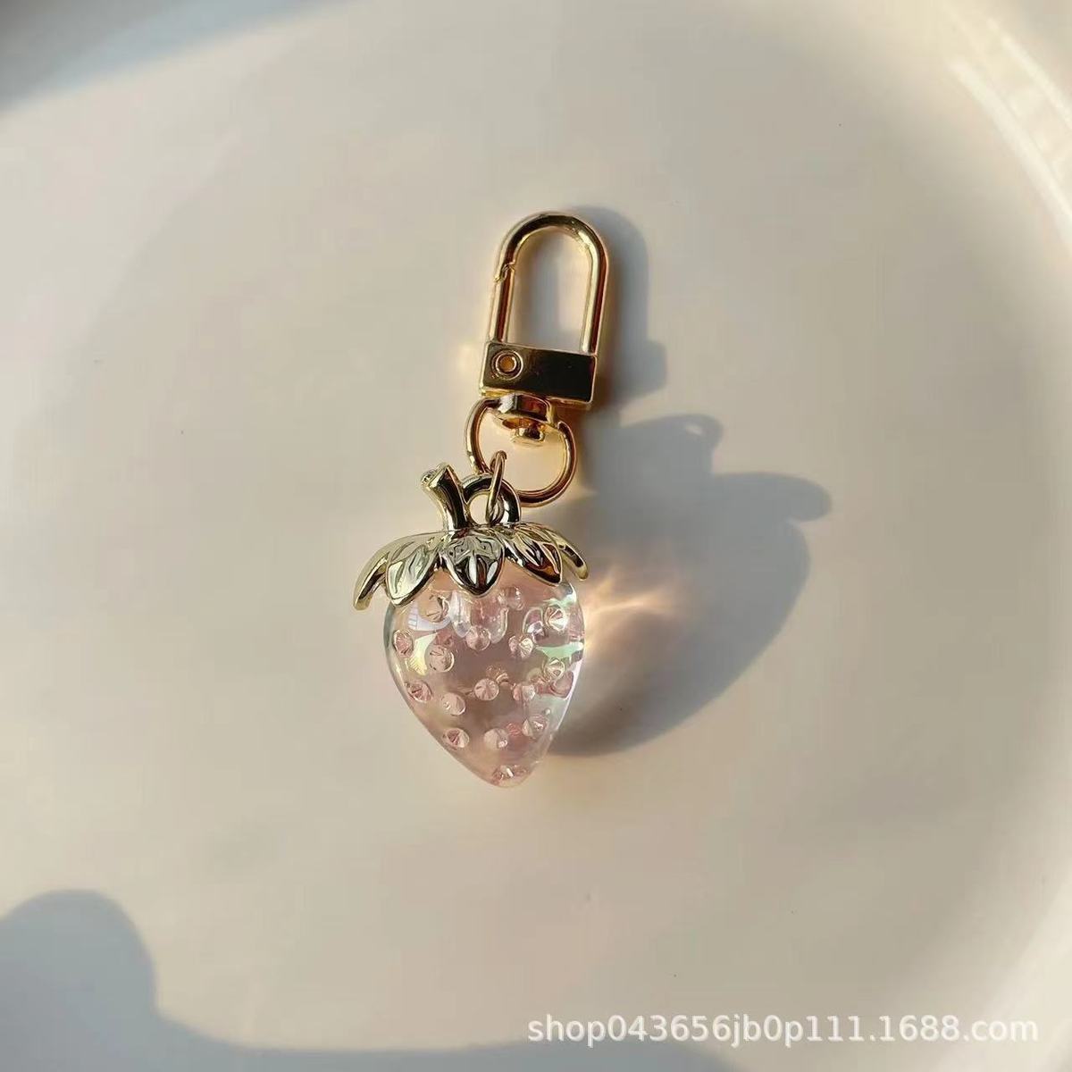 Cute Strawberry Heart-Shaped Key Chain Pendant