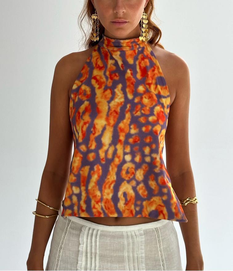 Women Summer Sleeveless Halter Neck Top