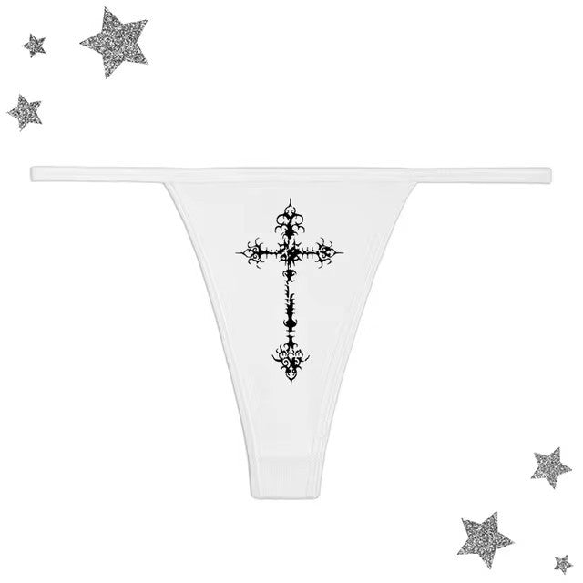 Camisola tubo estilo gótico punk con estampado cruzado para mujer