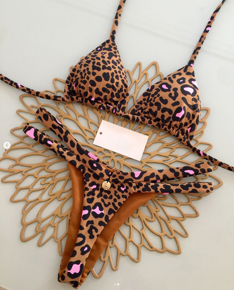 Maillot de bain bikini sexy à imprimé géométrique pour femme