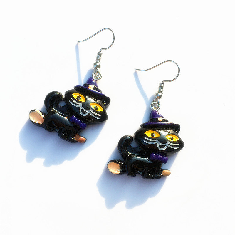 Pendientes colgantes de Halloween para mujer con murciélago, calabaza y zombi