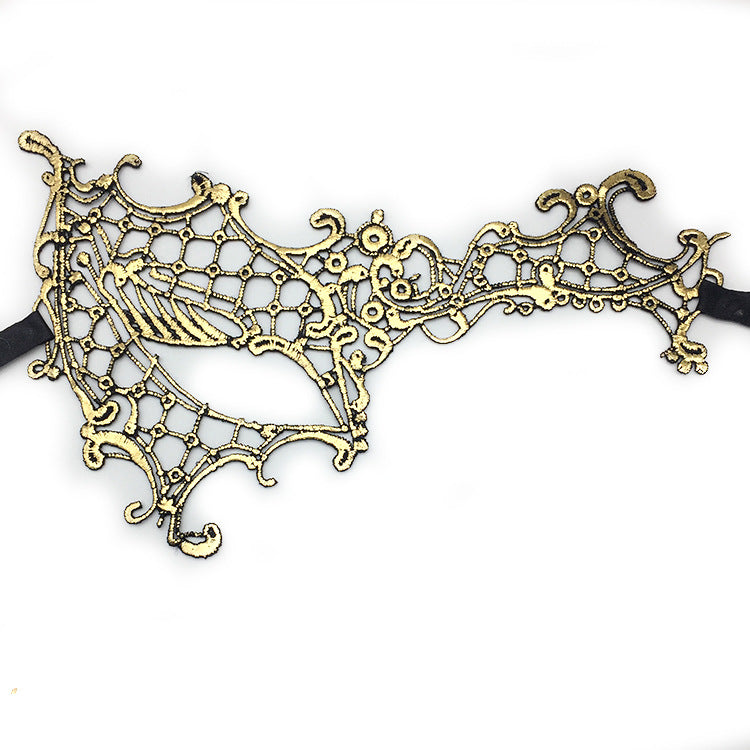 Women Simple Hollow Lace Half Face Mask for Halloween