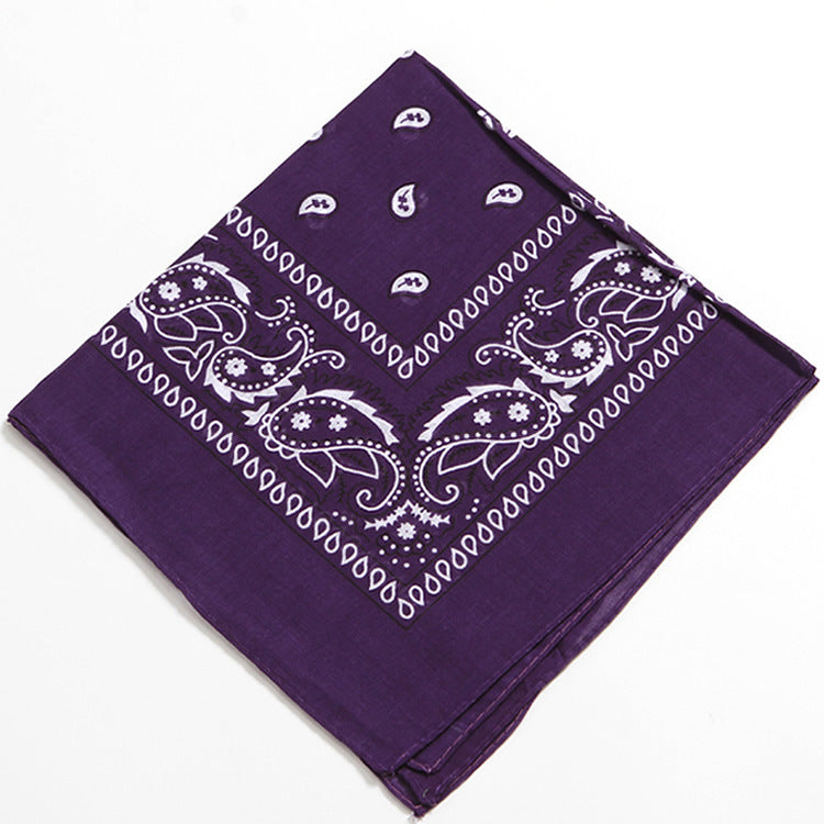 Bufanda cuadrada de algodón con estampado de anacardos para mujer, accesorio de estilo urbano