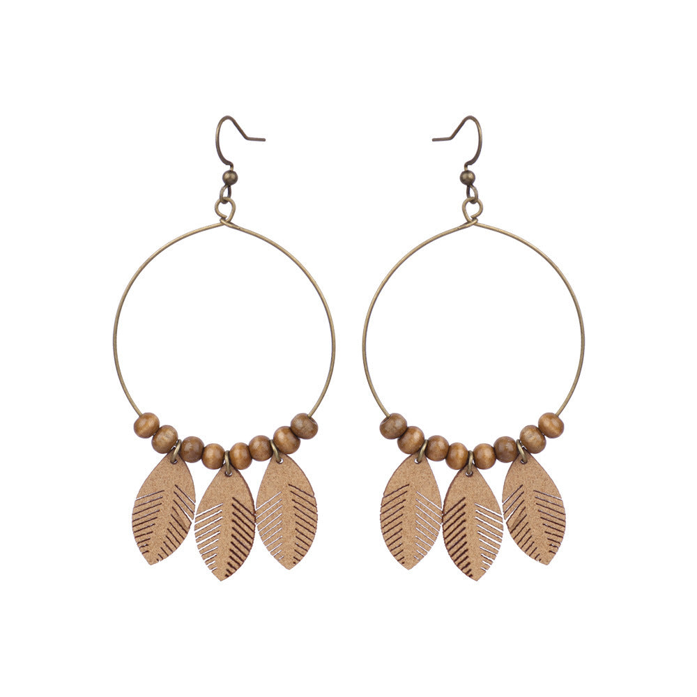 Boucles d'oreilles à pompons vintage de style ethnique bohème